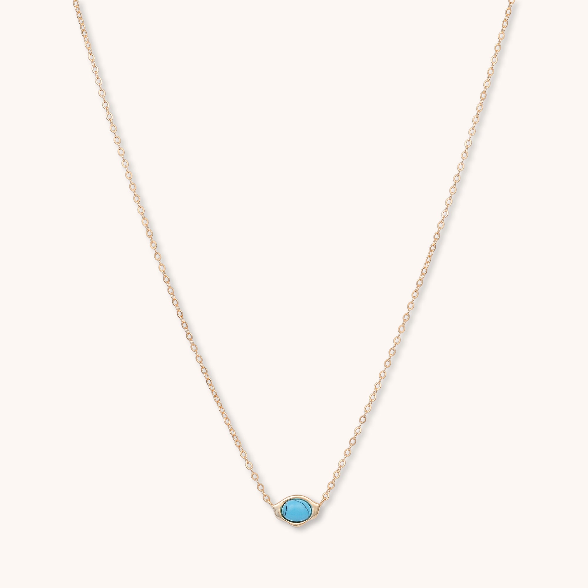 Turquoise Eye Necklace Rose Gold