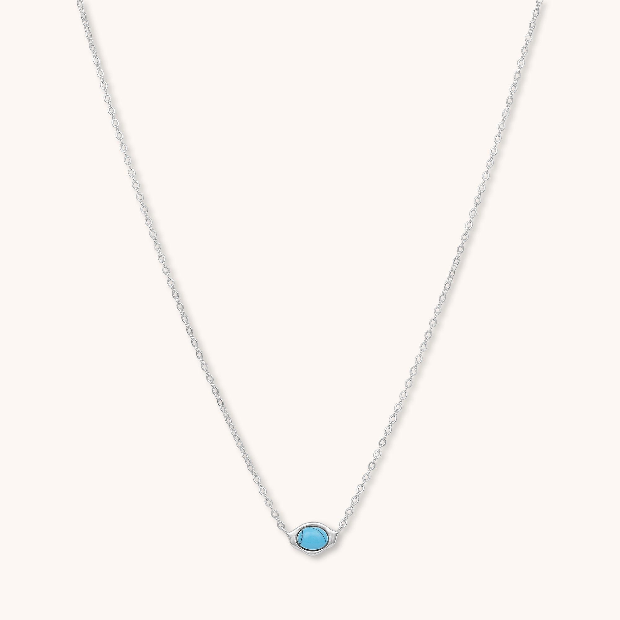 Turquoise Eye Necklace Silver