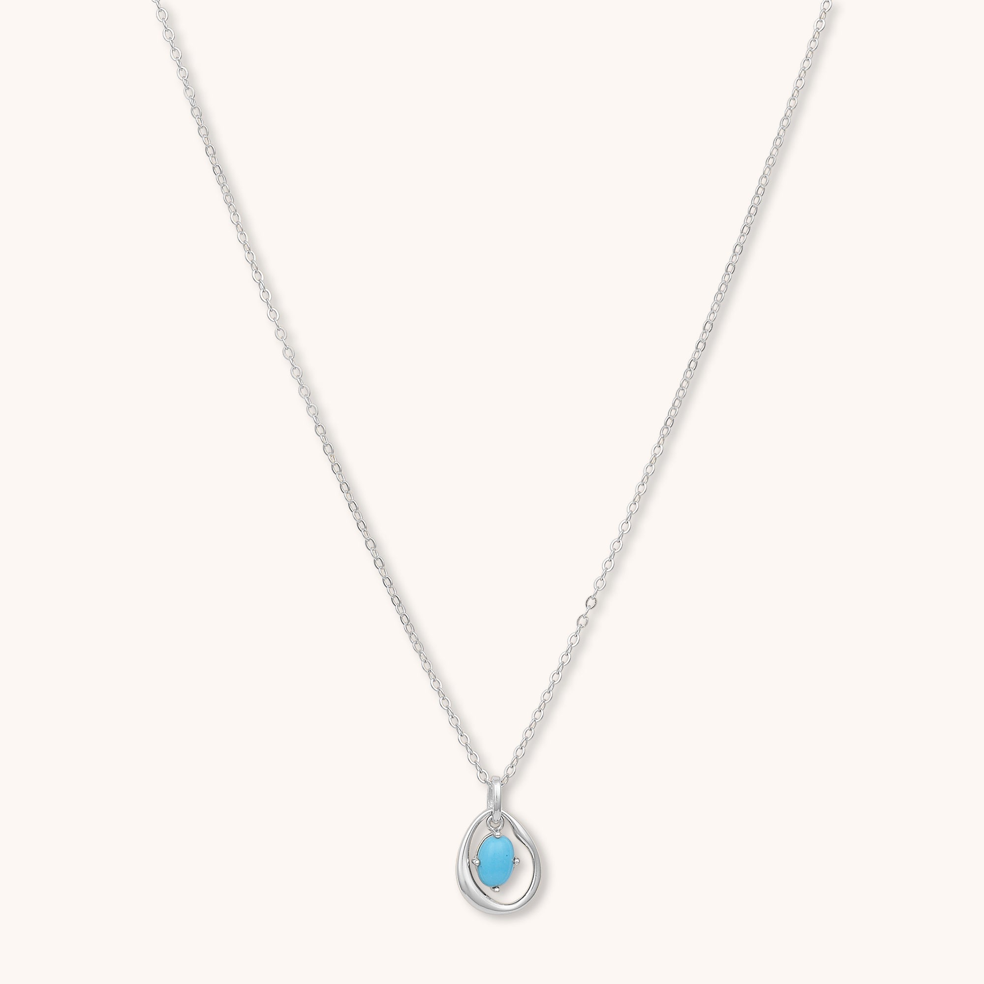 Harmony Oval Turquoise Necklace Silver