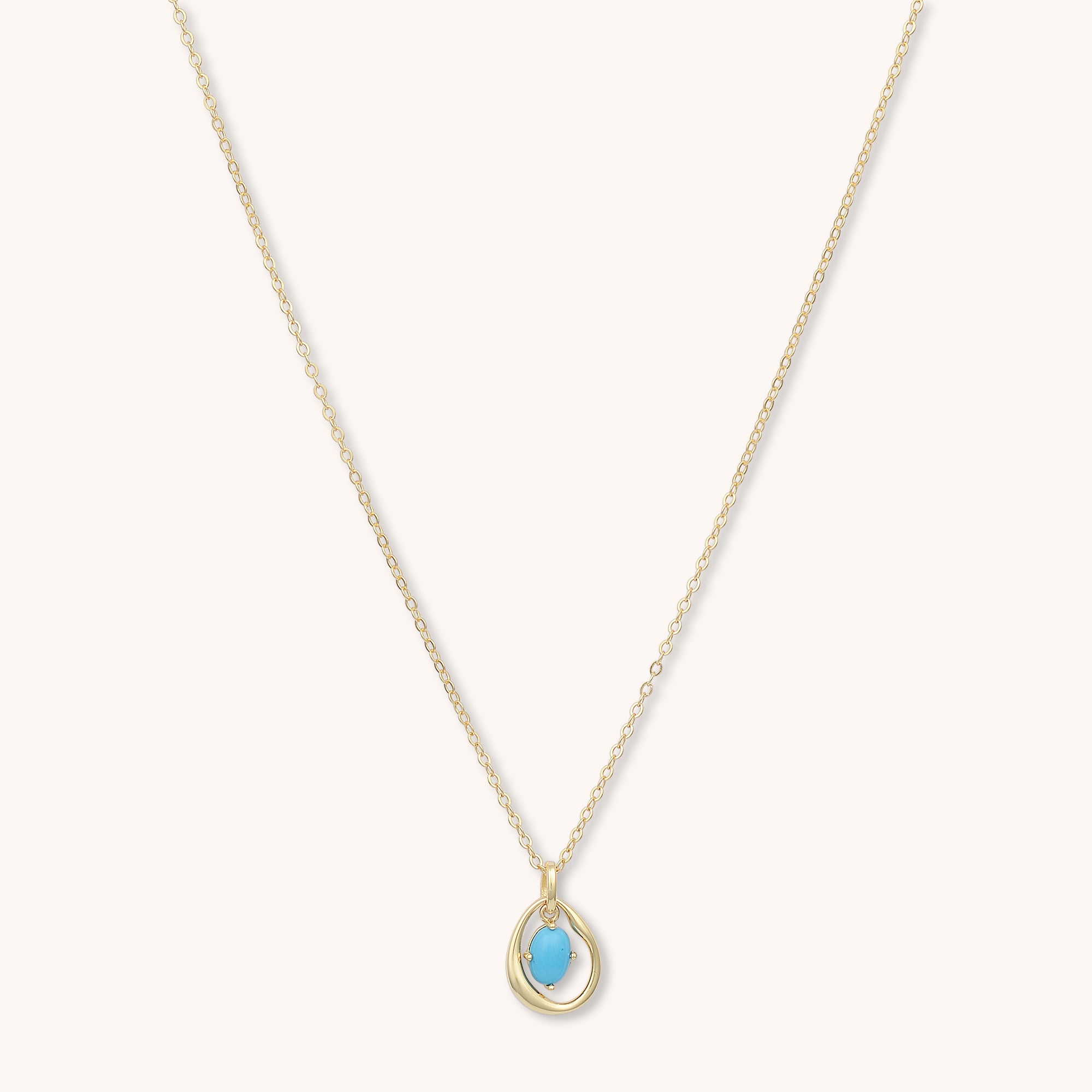 Harmony Oval Turquoise Necklace Gold