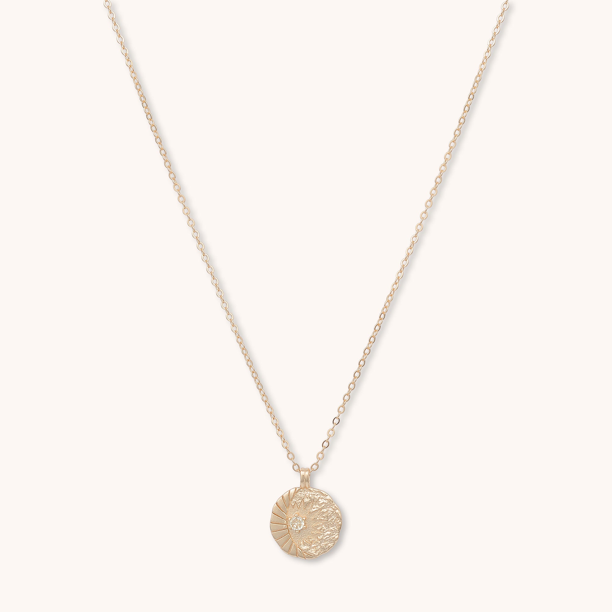Sun Element Medallion Necklace Rose Gold
