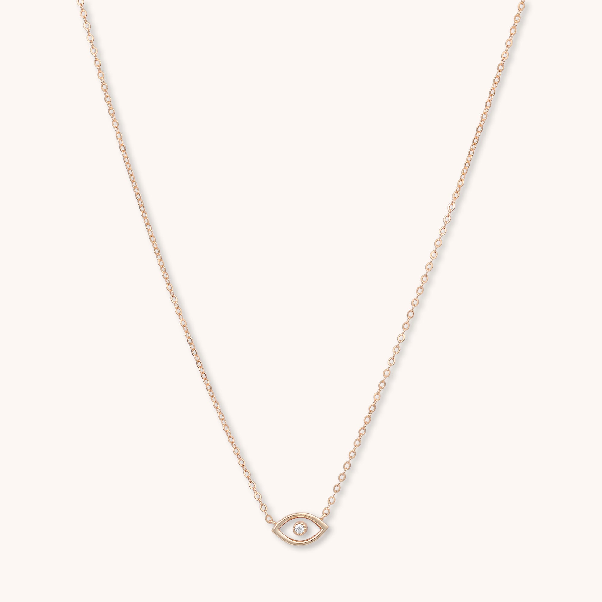 Evil Eye Opal Sapphire Necklace Rose Gold