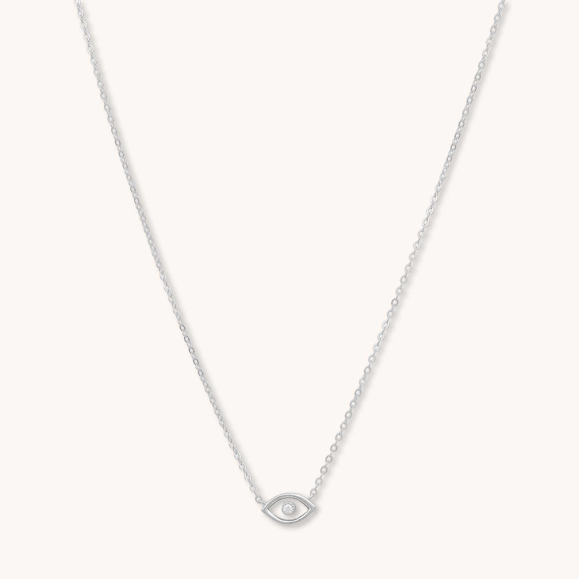 Evil Eye Opal Sapphire Necklace Silver
