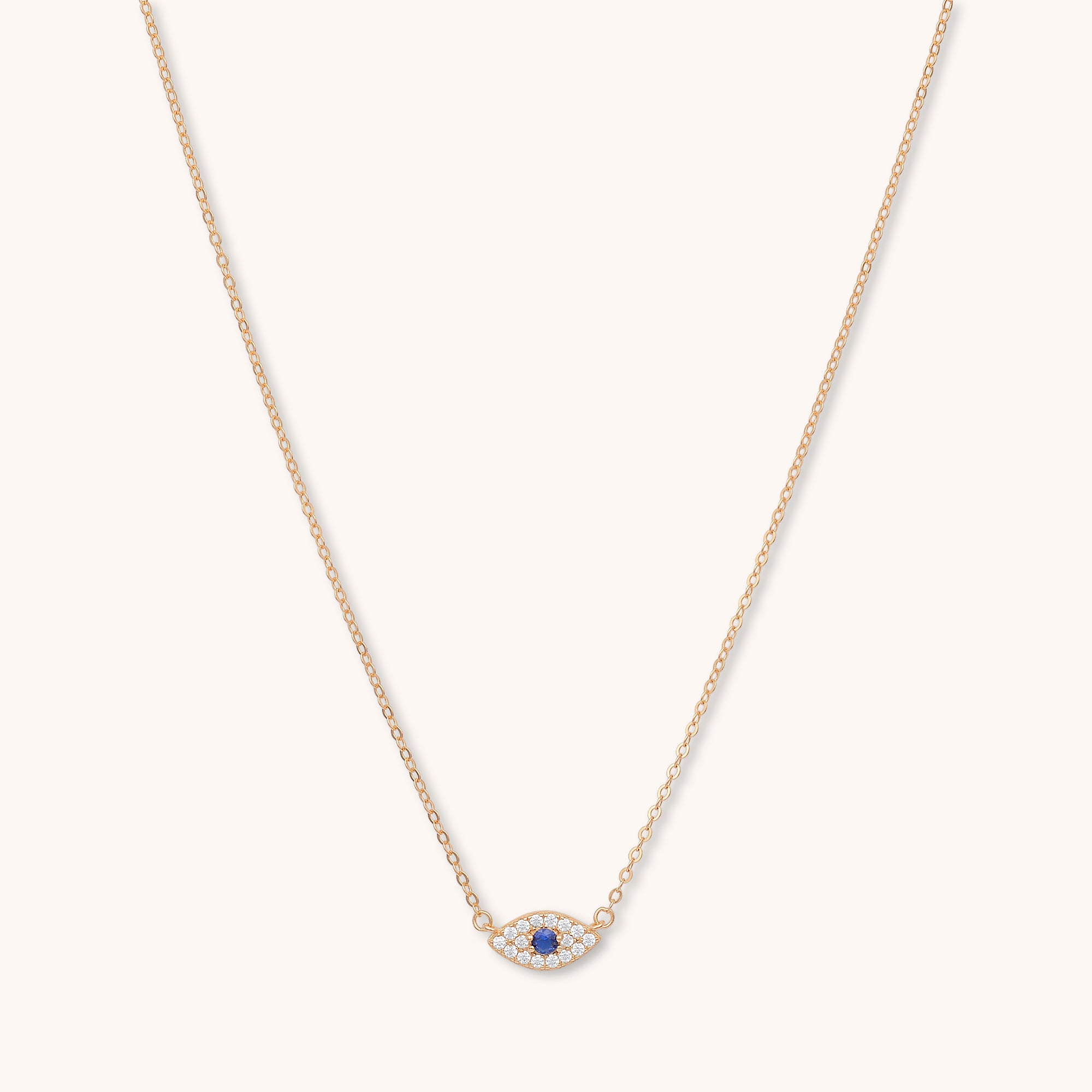 Evil Eye Sapphire Necklace Rose Gold