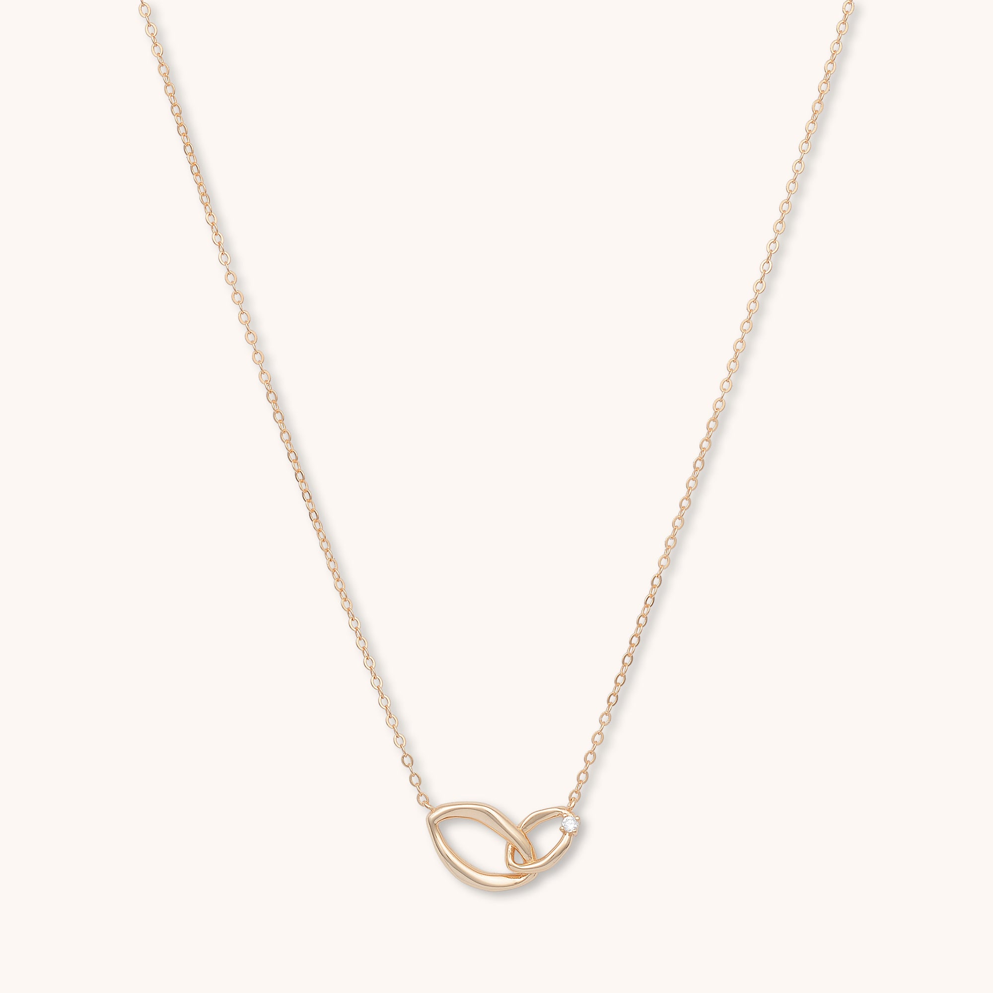 Infinity Bond Sapphire Necklace Rose Gold