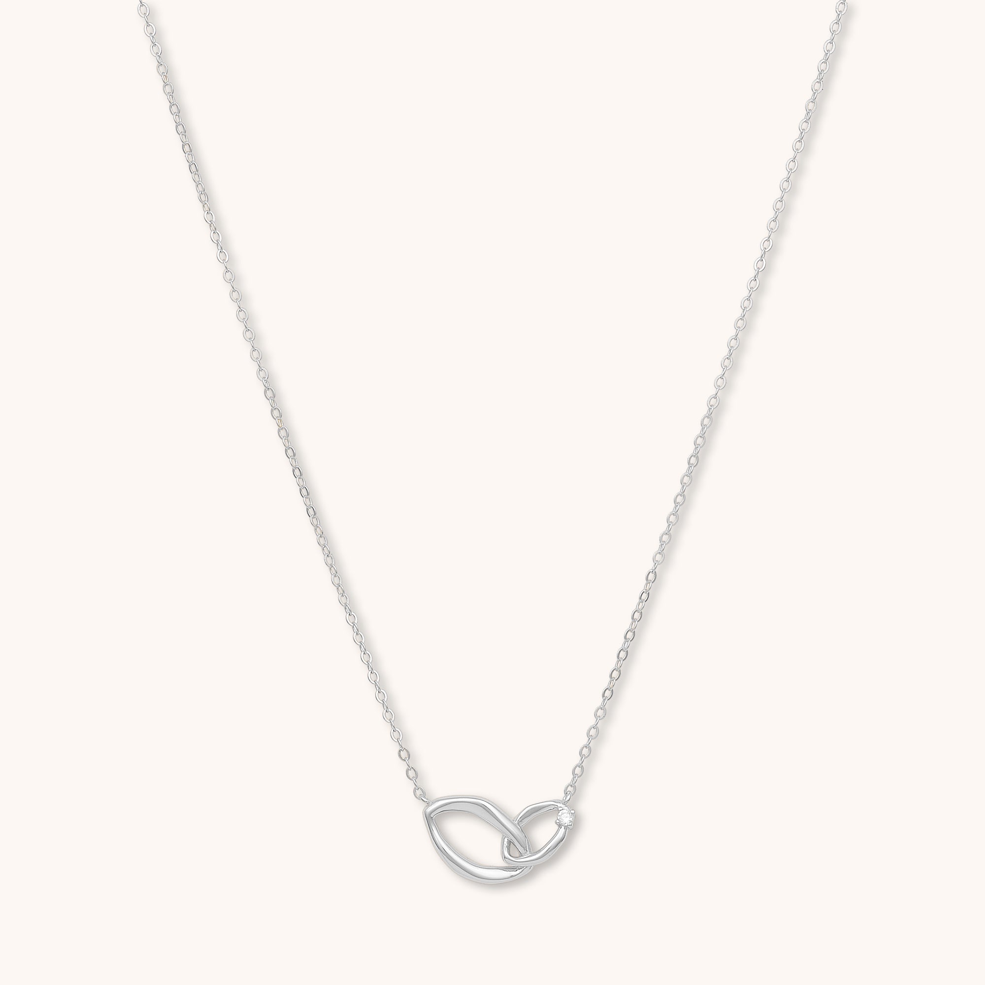 Infinity Bond Sapphire Necklace Silver