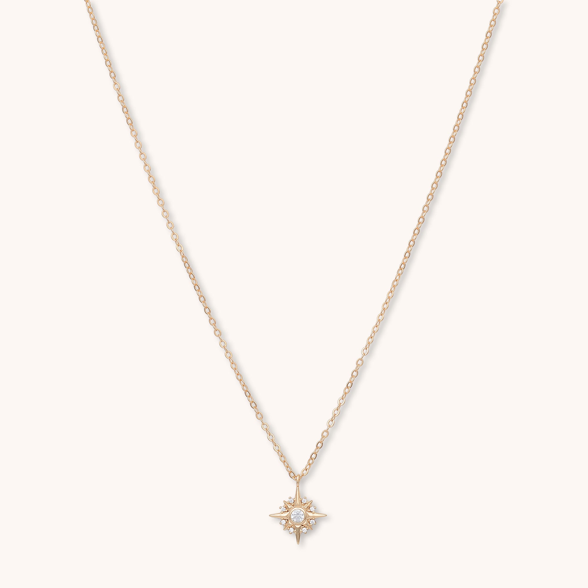 Radiant North Star Sapphire Necklace Rose Gold