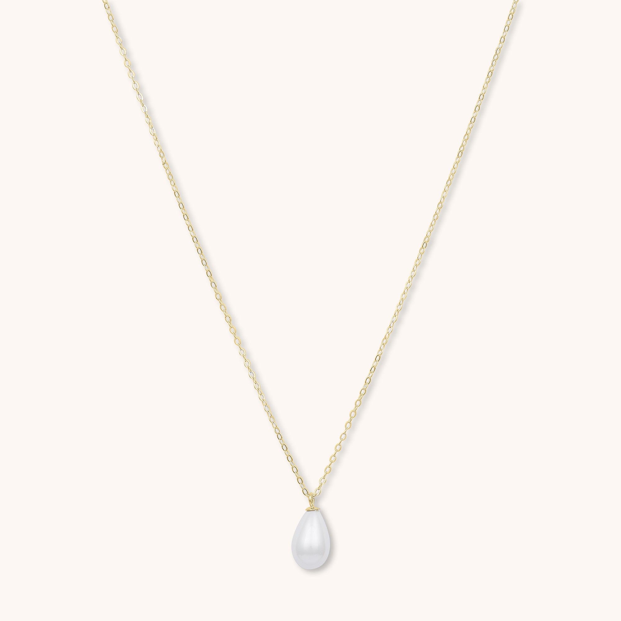 Drop Pearl Necklace Gold