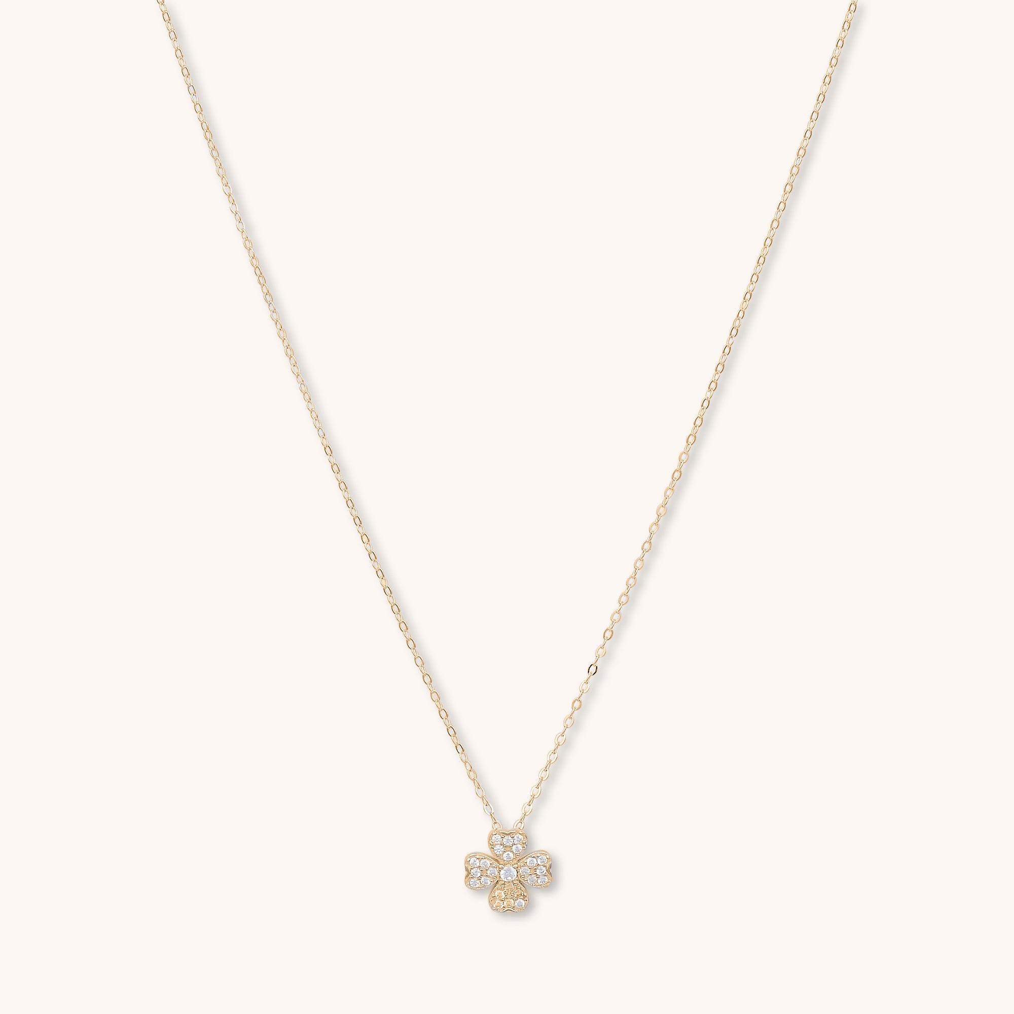 Clover Sapphire Necklace Rose Gold