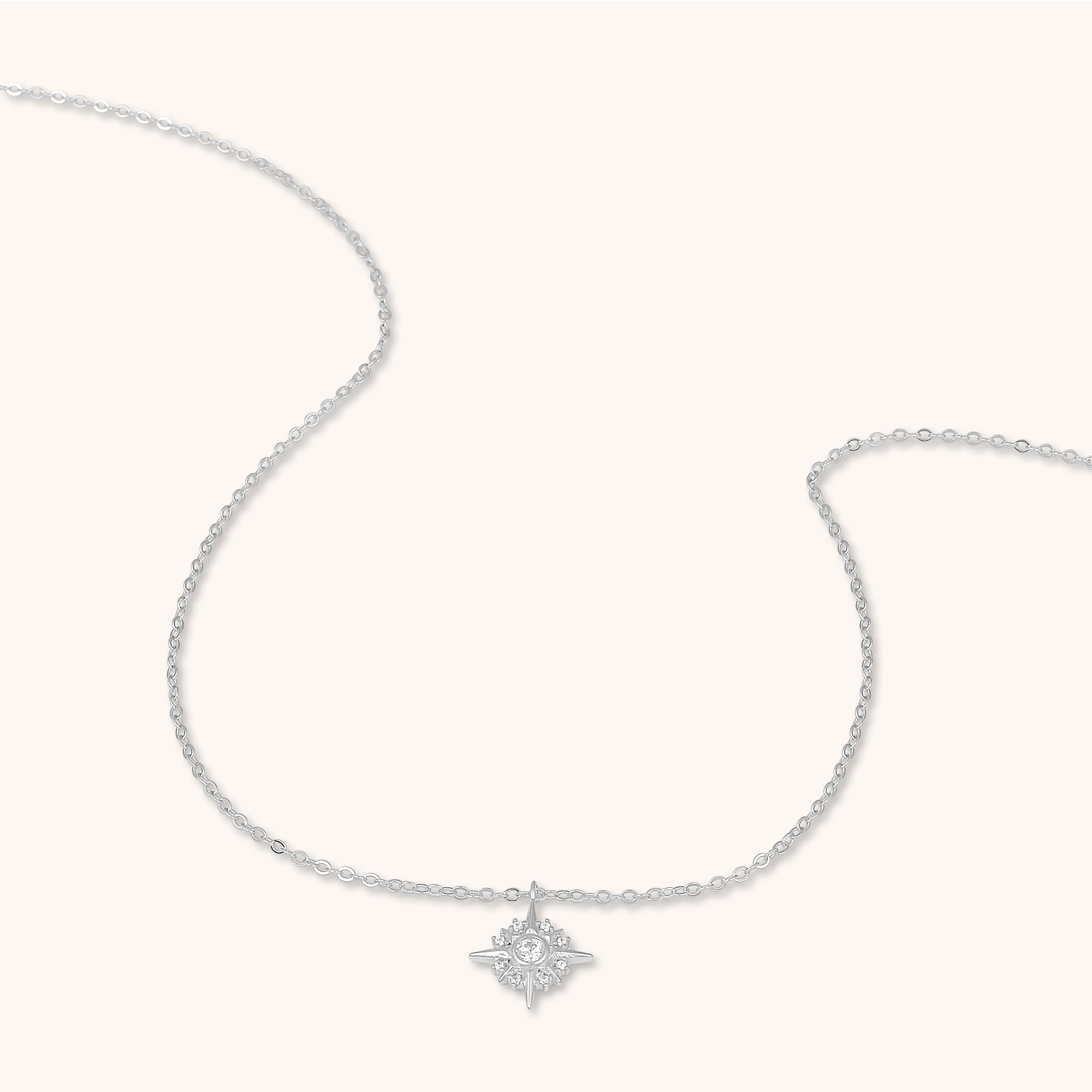Radiant North Star Sapphire Necklace Silver
