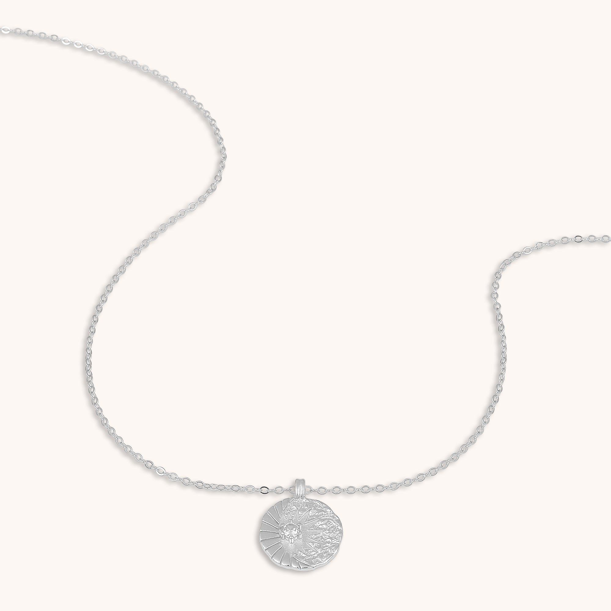 Sun Element Medallion Necklace Silver