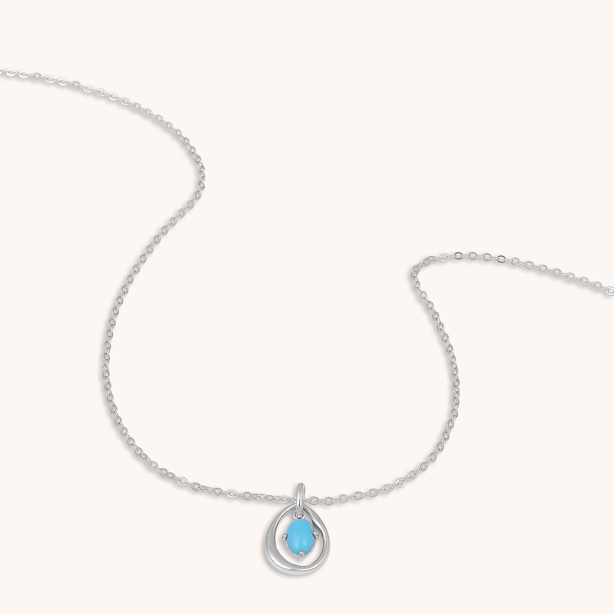 Harmony Oval Turquoise Necklace Silver