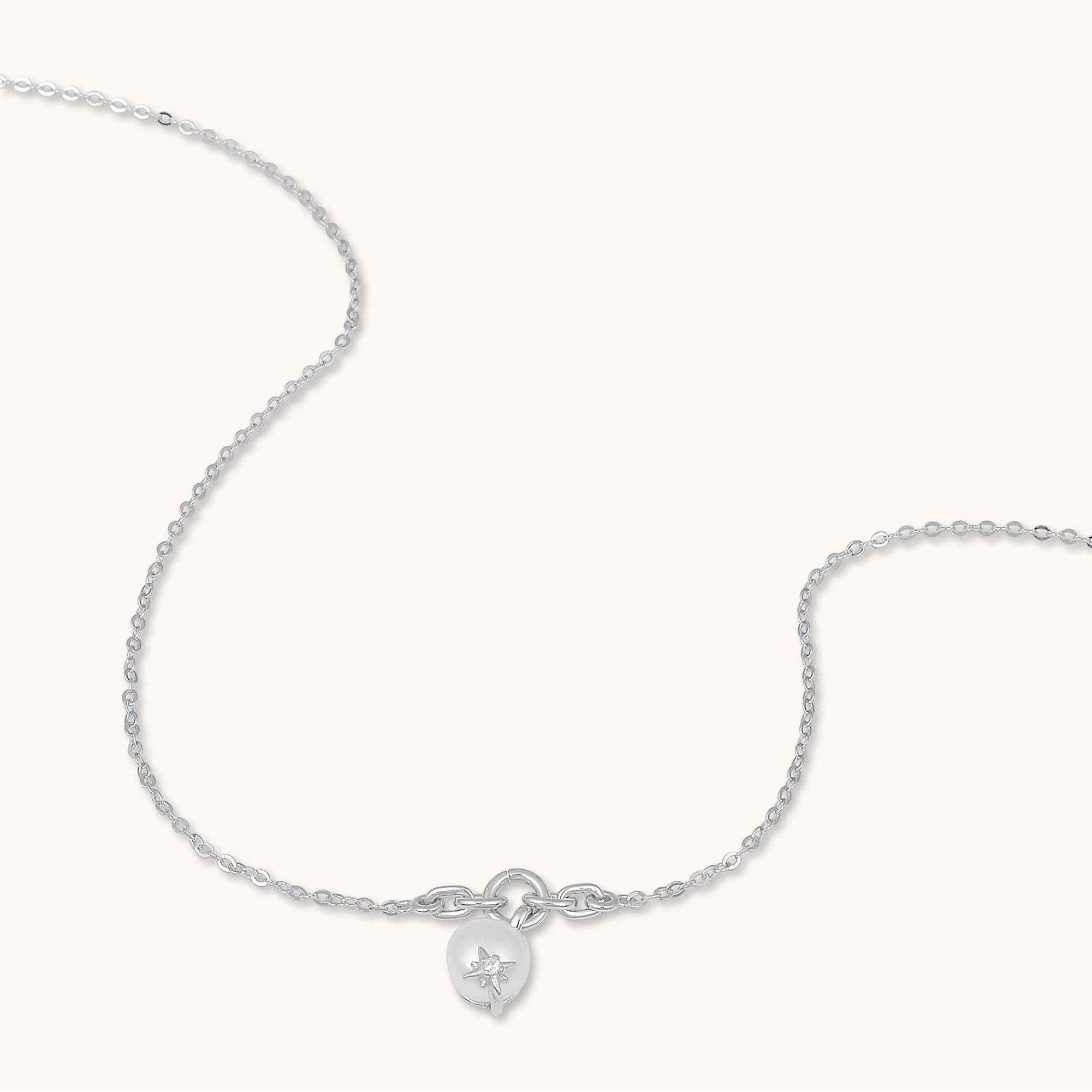 Pearl North Star Necklace Silver