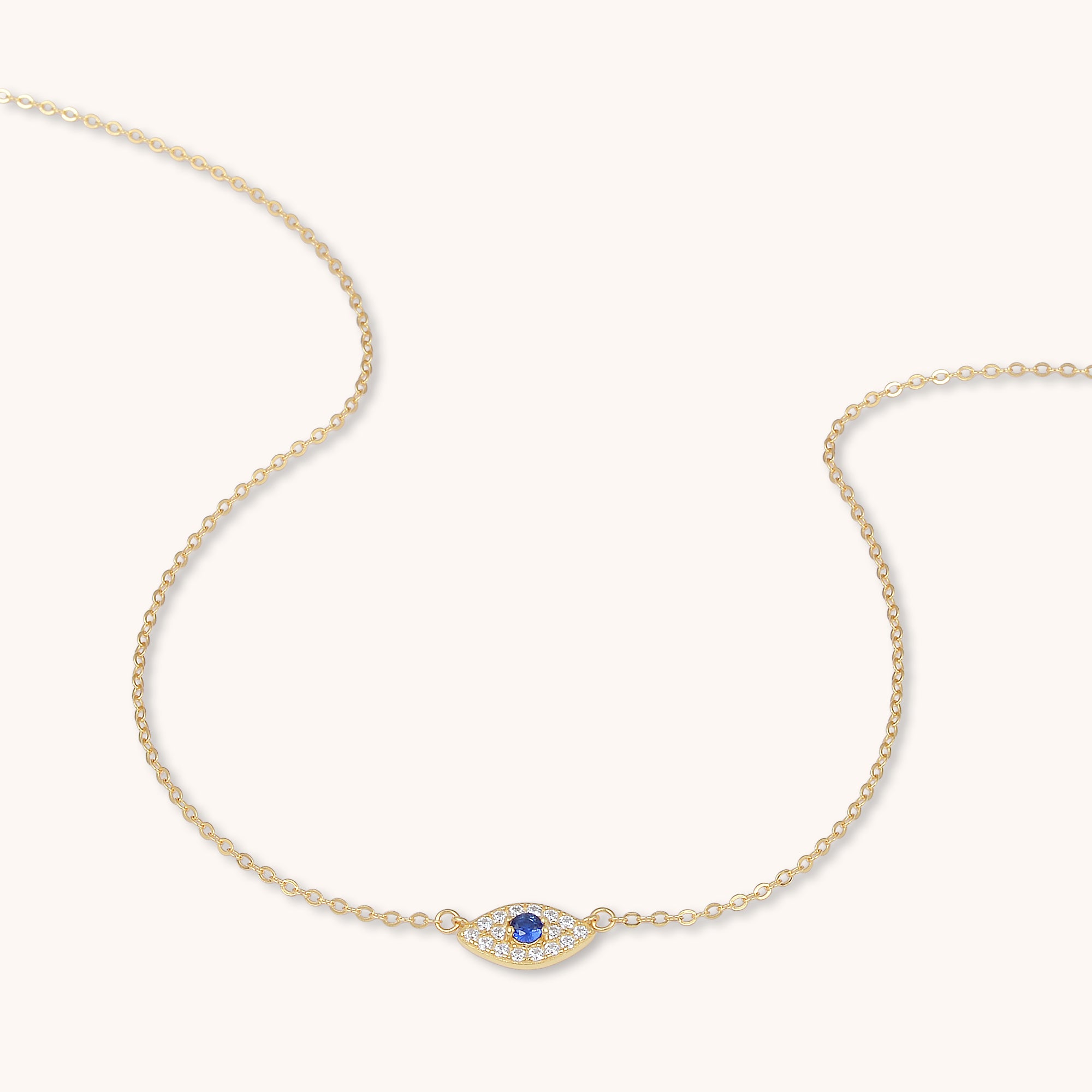 Evil Eye Sapphire Necklace Gold