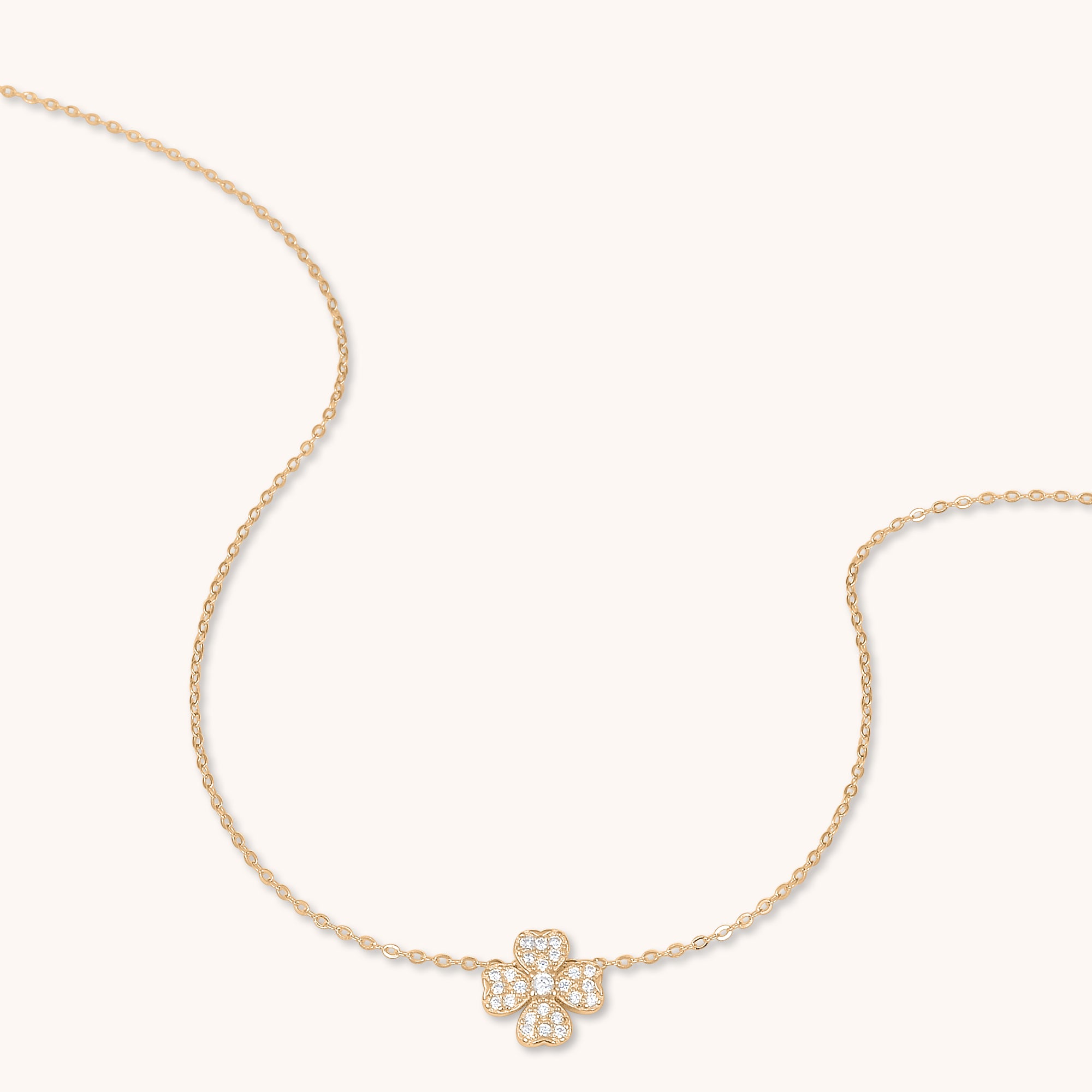 Clover Sapphire Necklace Rose Gold