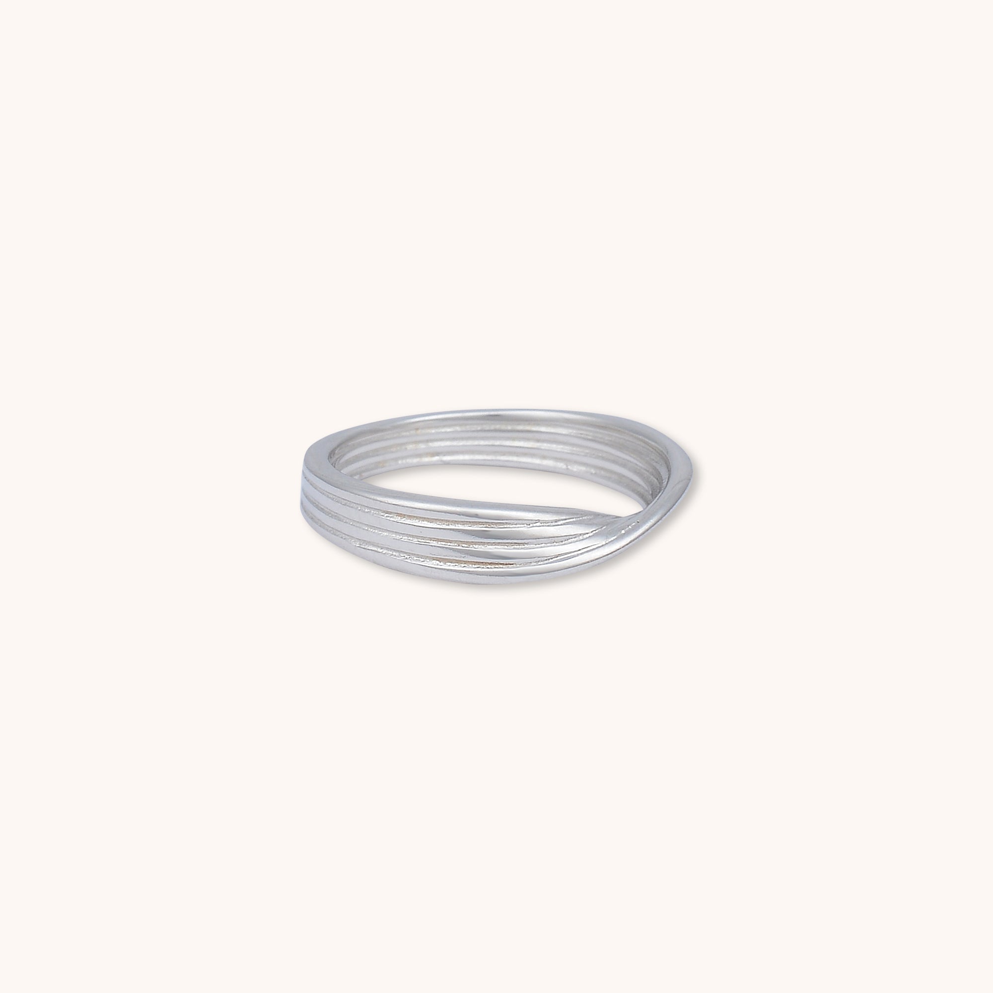 Cross Layered Ring Silver
