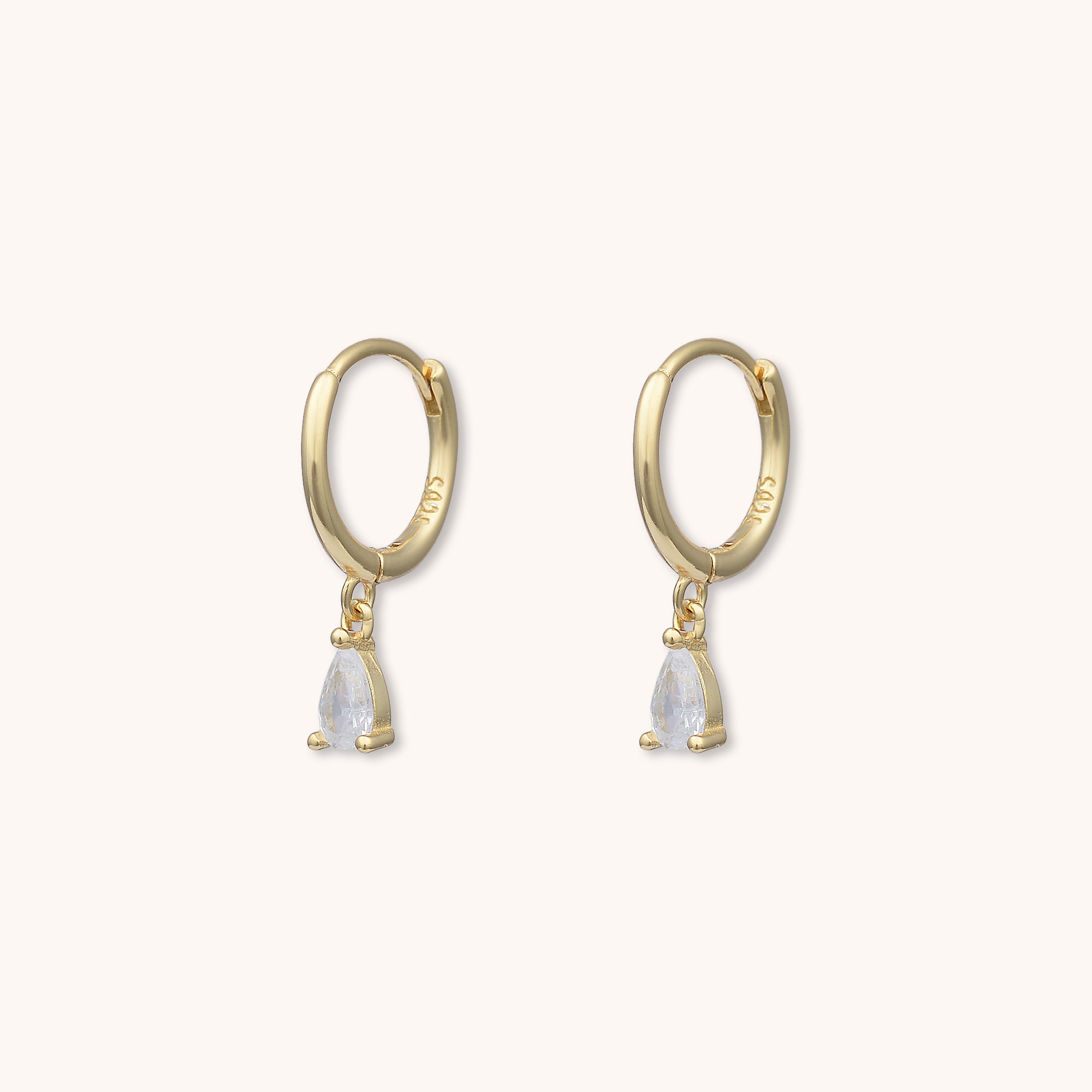 Teardrop Huggie Earrings Gold