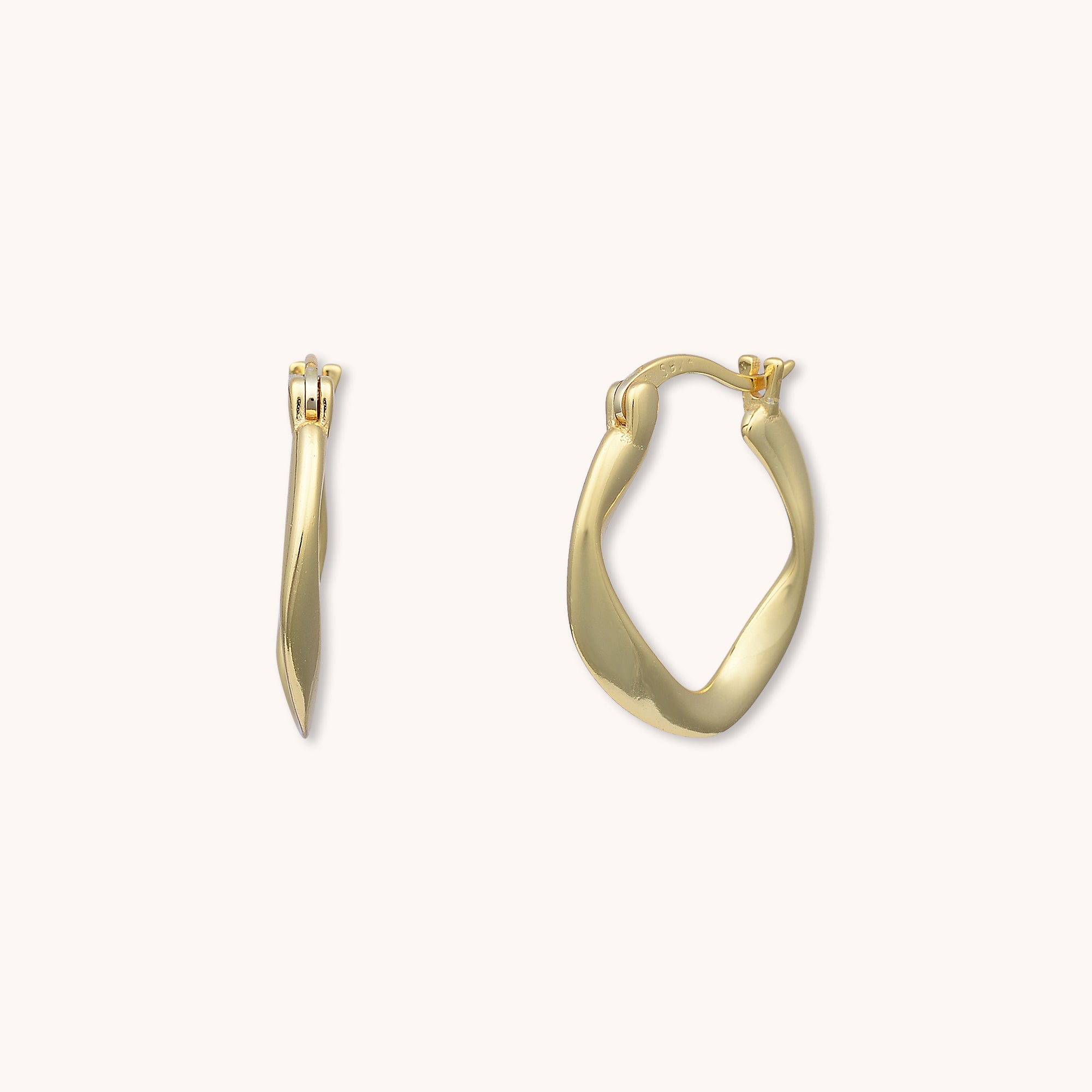 Swirl Hoop Earrings Gold
