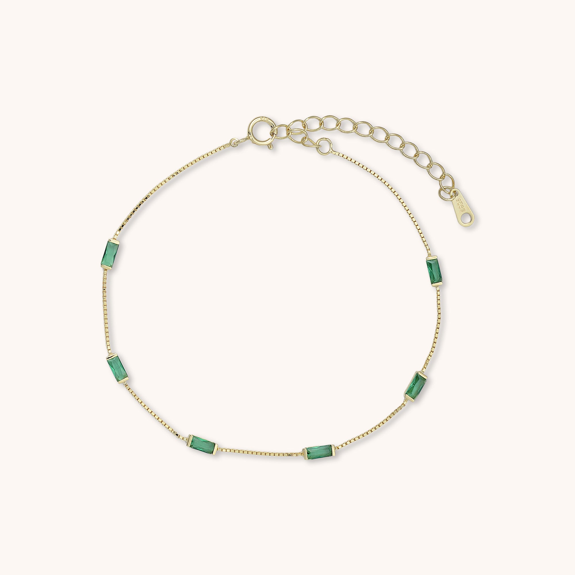 Emerald Baguette Bracelet Gold