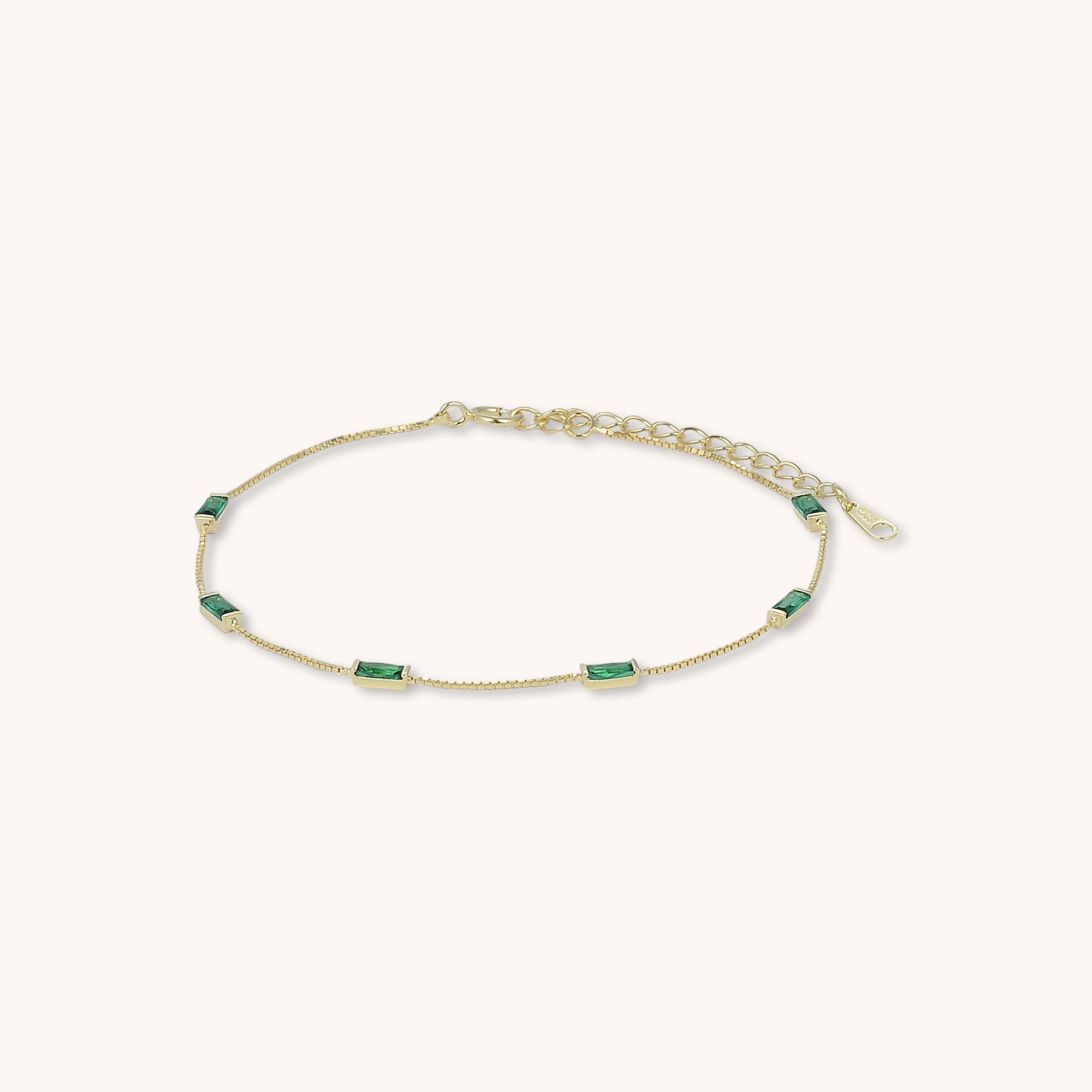 Emerald Baguette Bracelet Gold