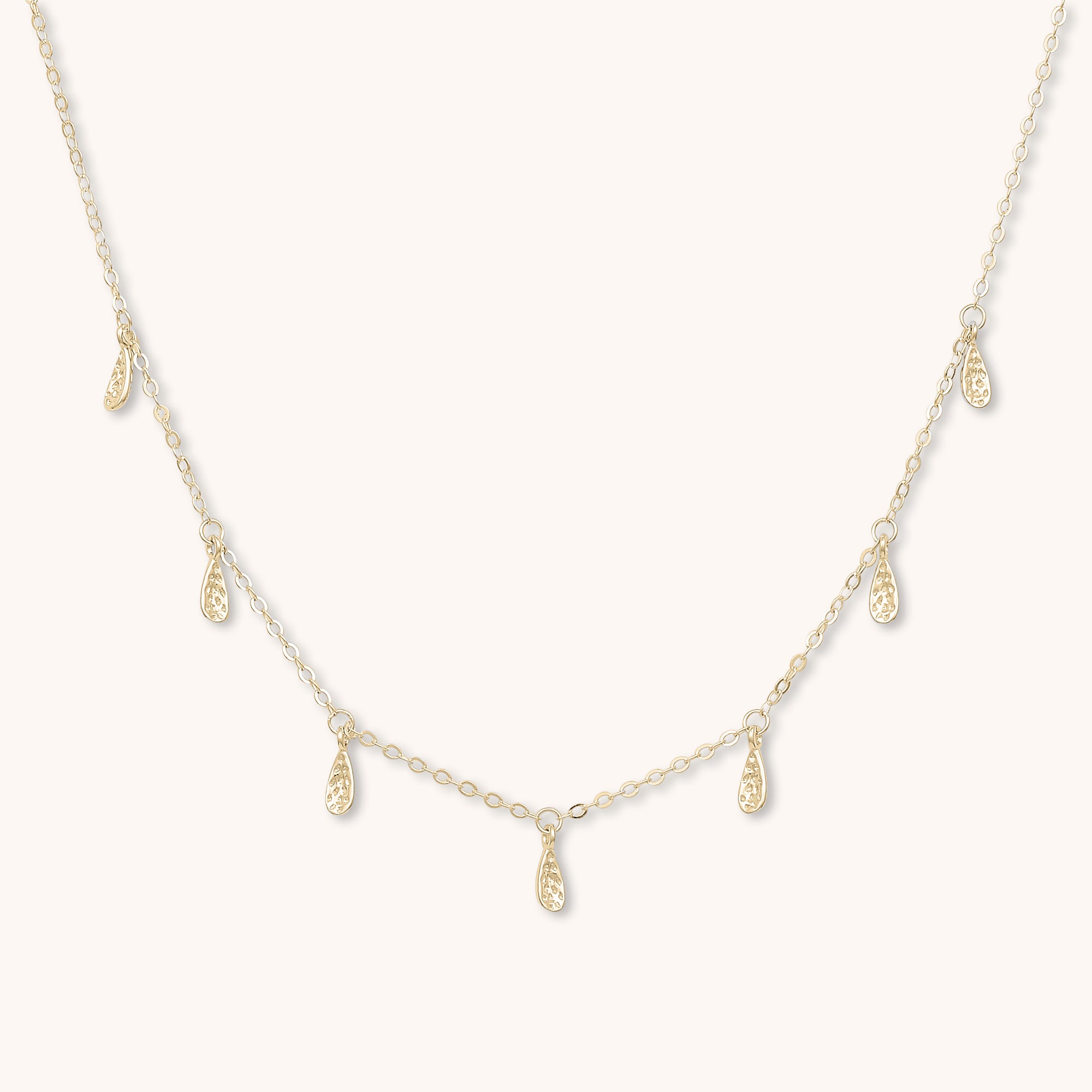 Molten Teardrop Dangling Necklace Gold