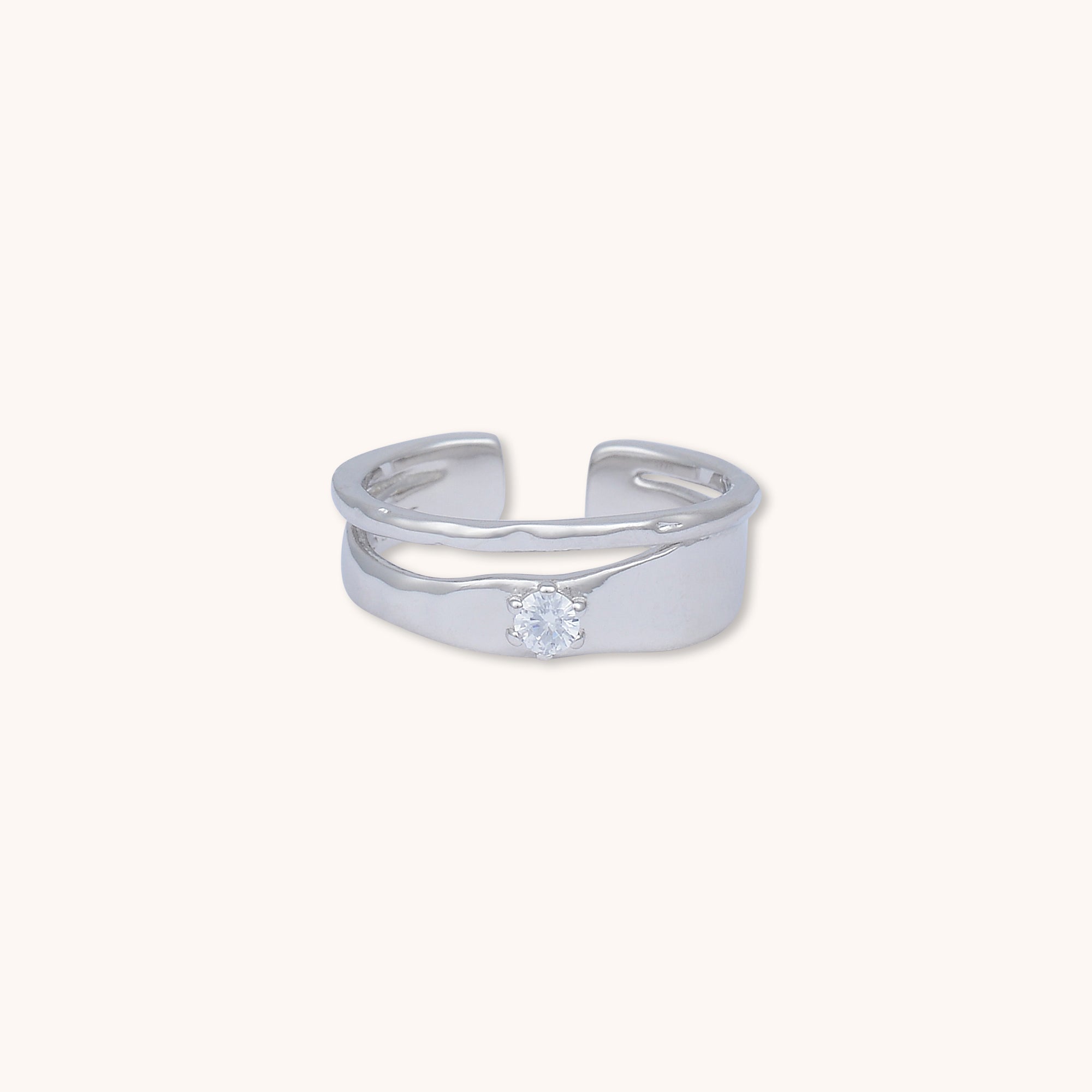 Solaris Statement Open Ring Silver