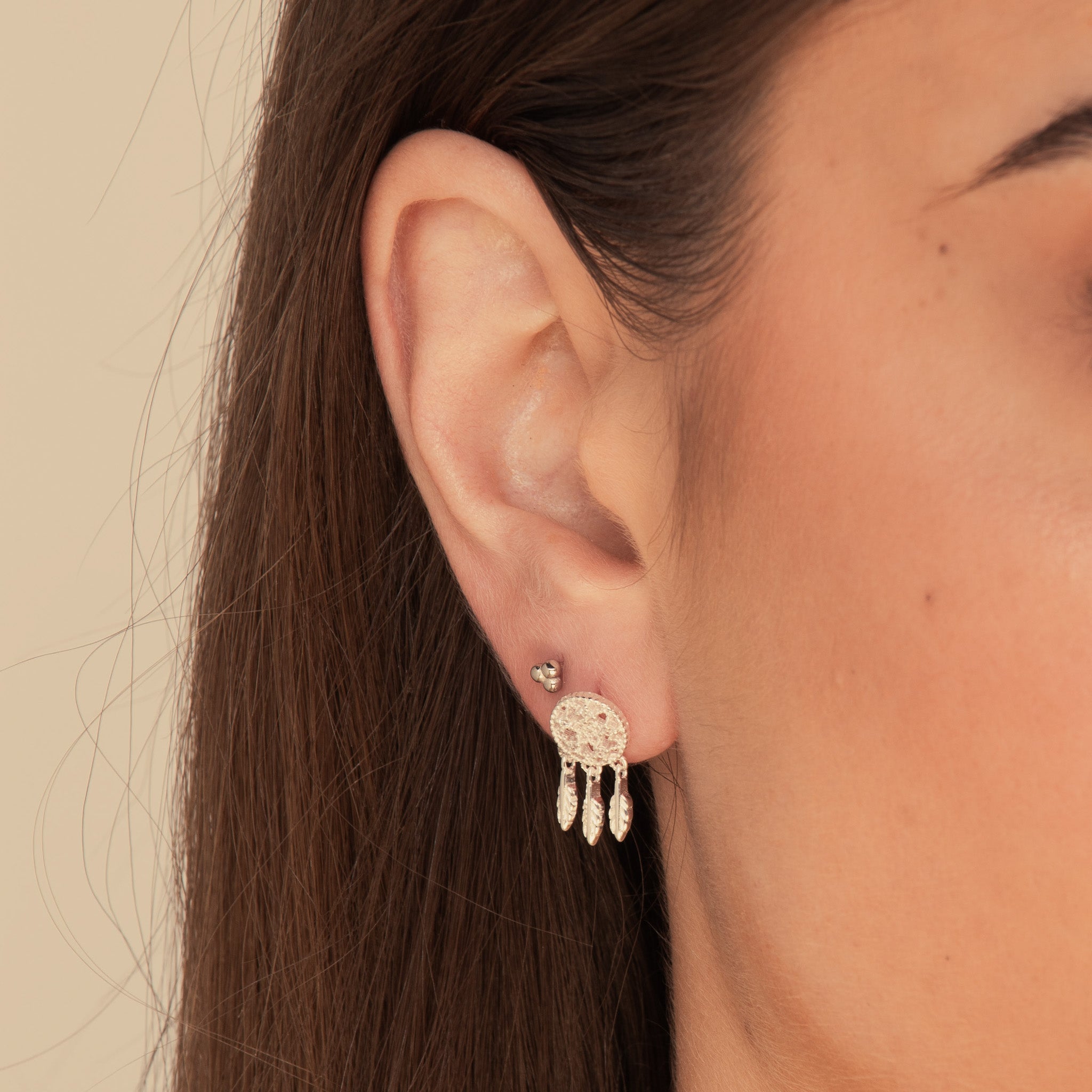 Dreamcatcher Stud Earrings Silver